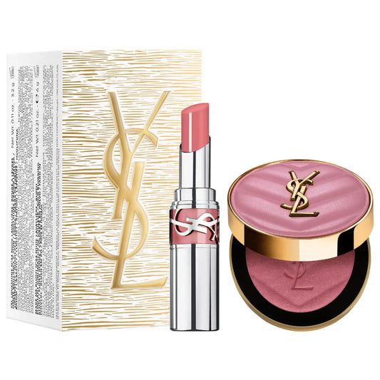 YSL ICONIC PINK MAKE ME BLUSH & LOVESHINE LIP OIL STICK SET