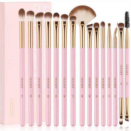 SOFT PINK 15-PIECE PRO EYE BRUSH SET