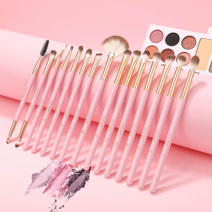 SOFT PINK 15-PIECE PRO EYE BRUSH SET