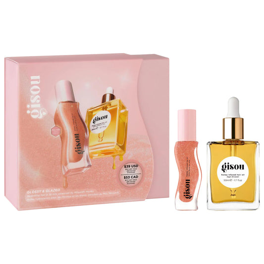 GLOSSY & GLAZED HAIR & LIP OIL GIFT SET