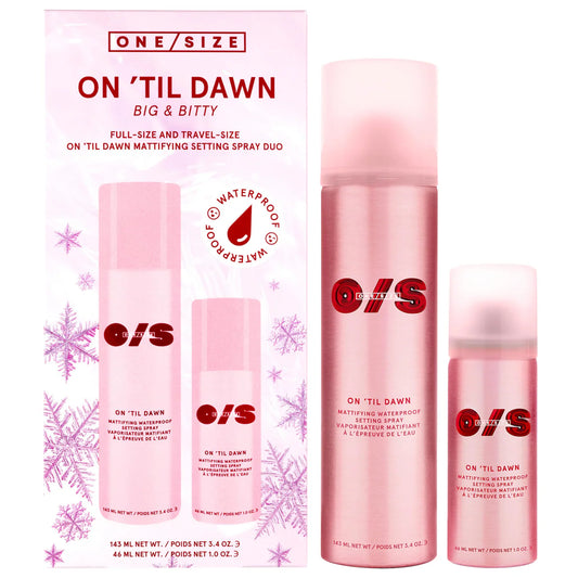ON'TIL DAWN MATTIFYING WATERPROOF SETTING SPRAY & BITTY DUO